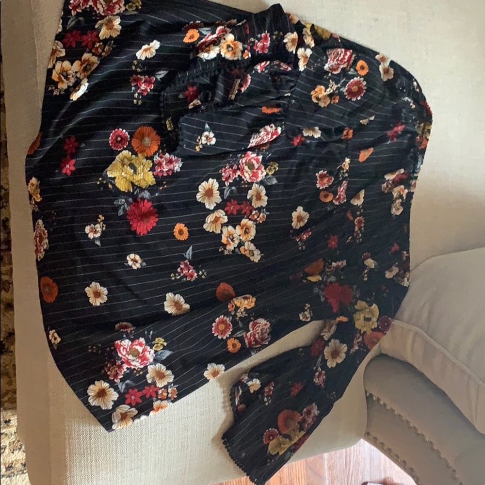 Dark and floral off the shoulder top